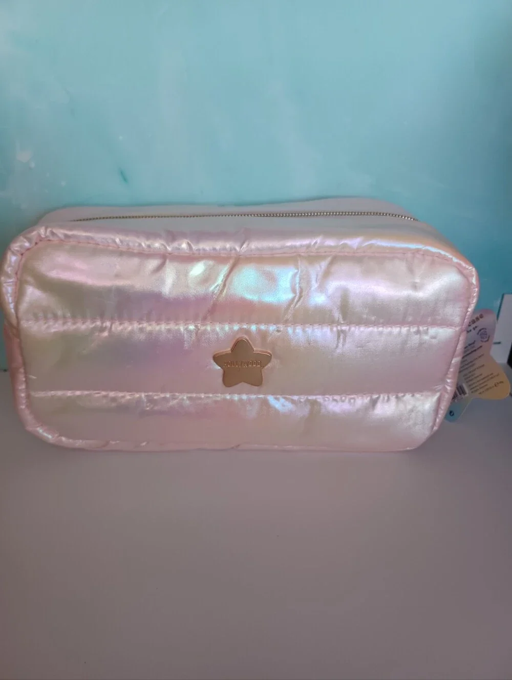 Creme Shop Disney Hollywood Holographic Pink Cosmetic Bag NWT